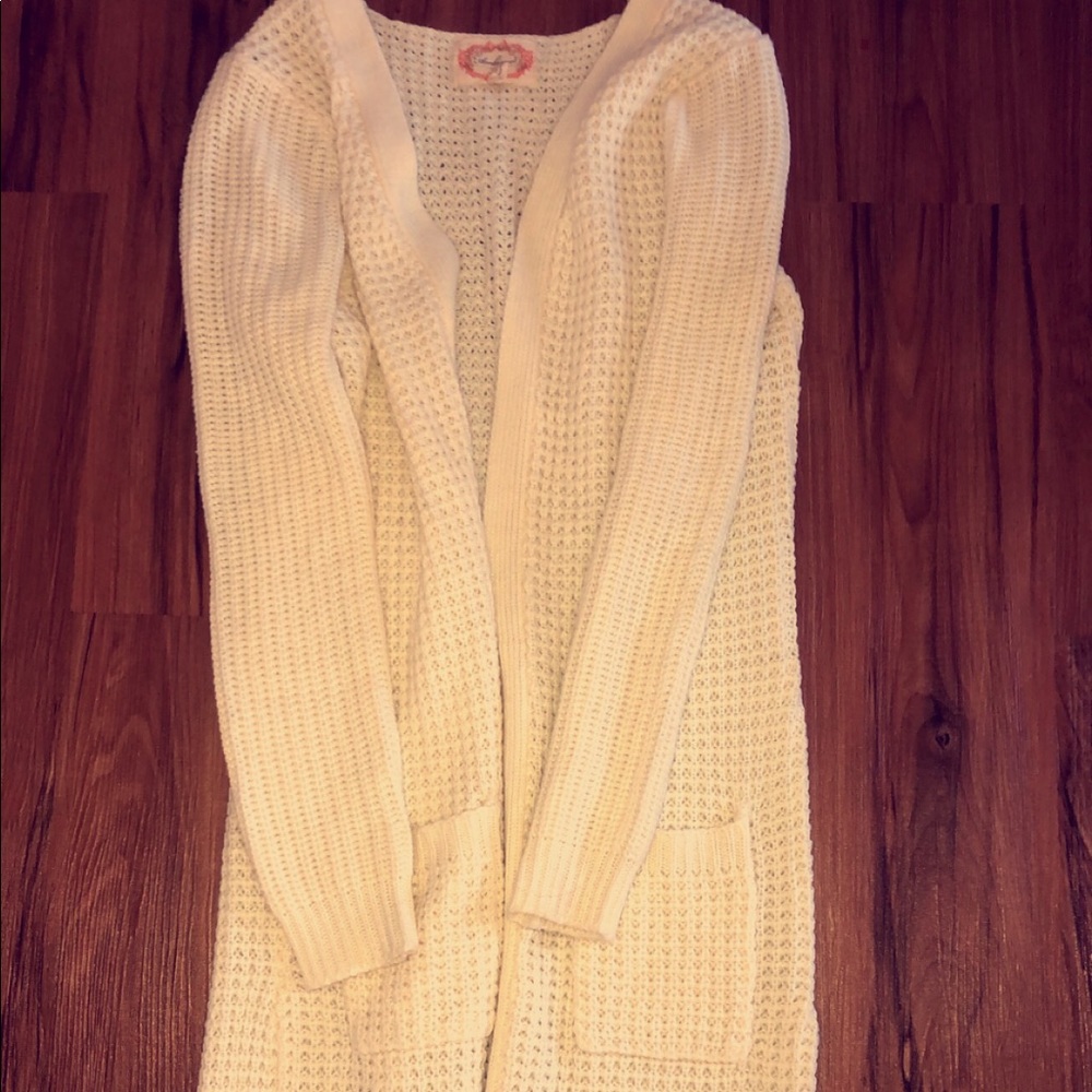 White cardigan